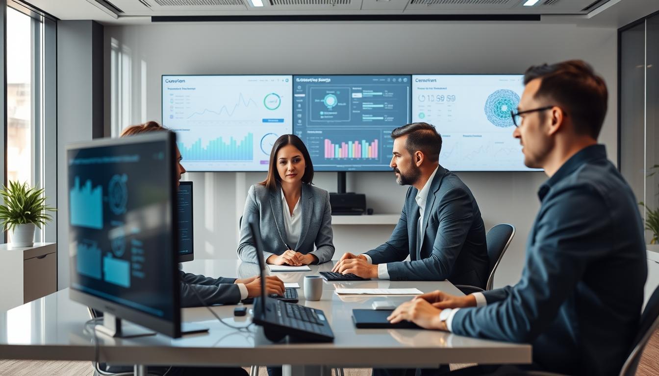 AI software company team and business technology strategy